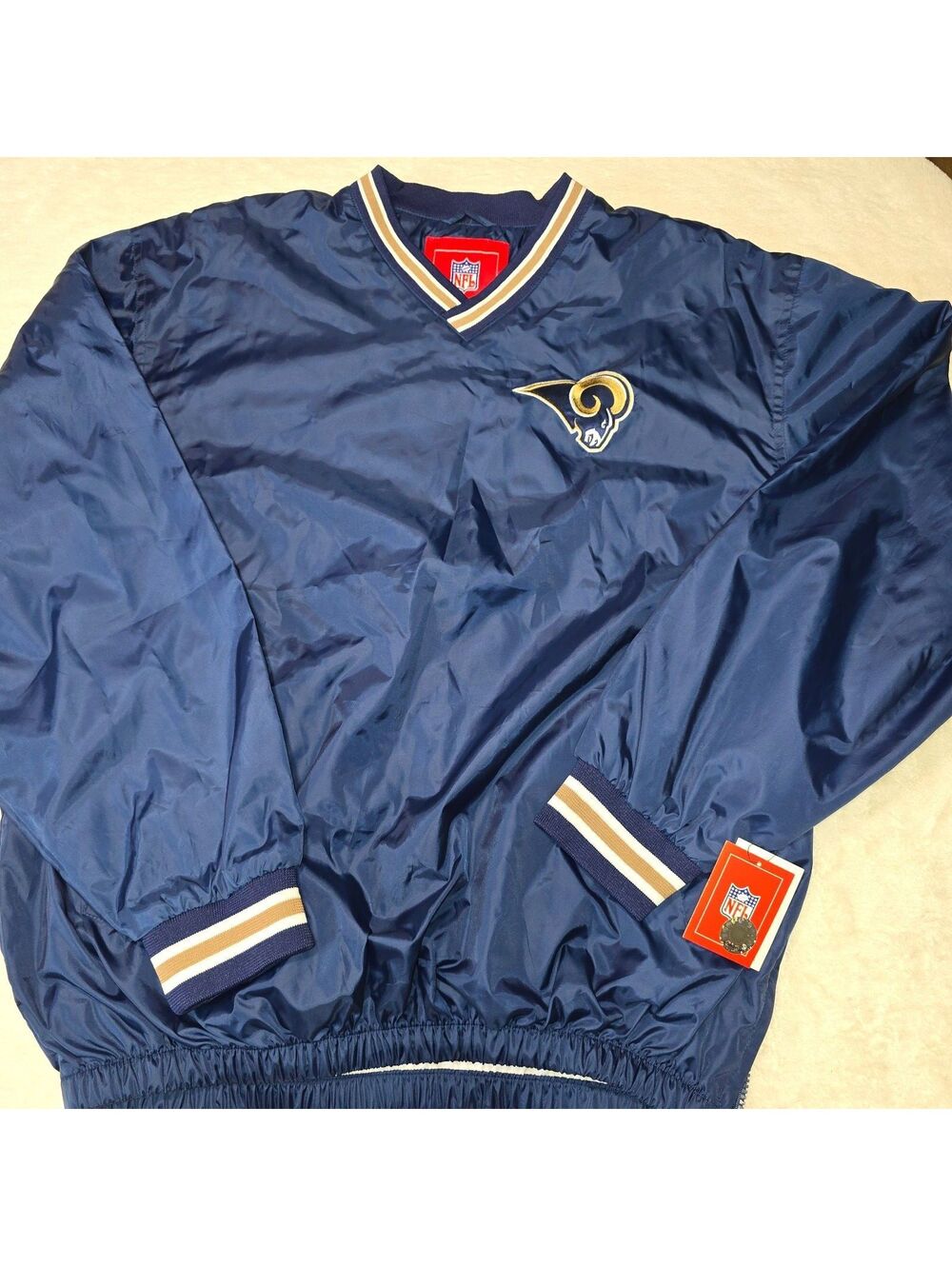 Vtg NFL St. Louis Rams Pullover Windbreaker Jacket NWT Deadstock 90s Y2K Medium